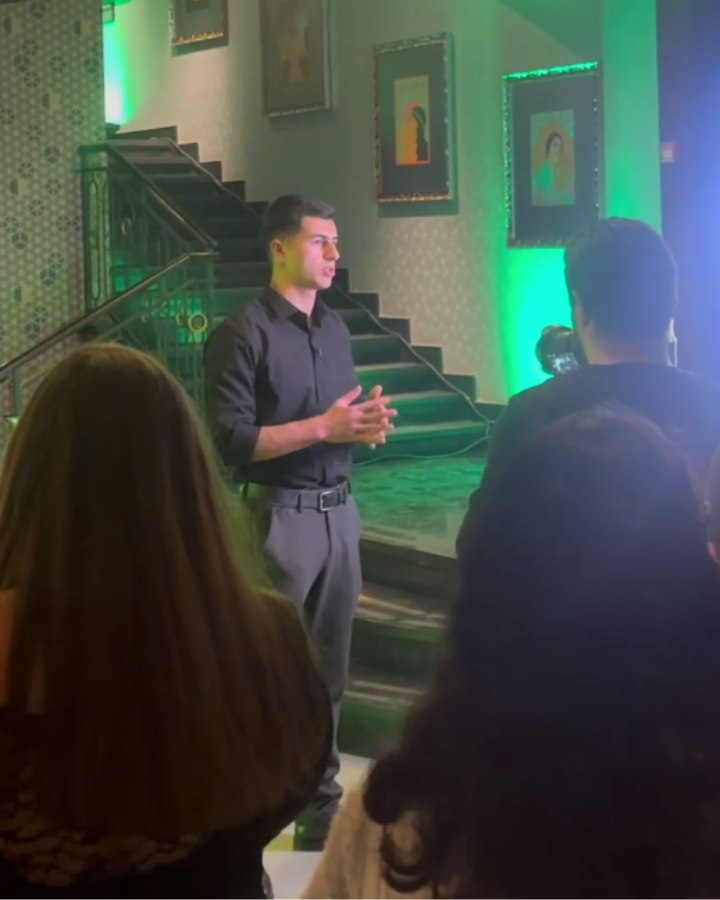 David being interviewed