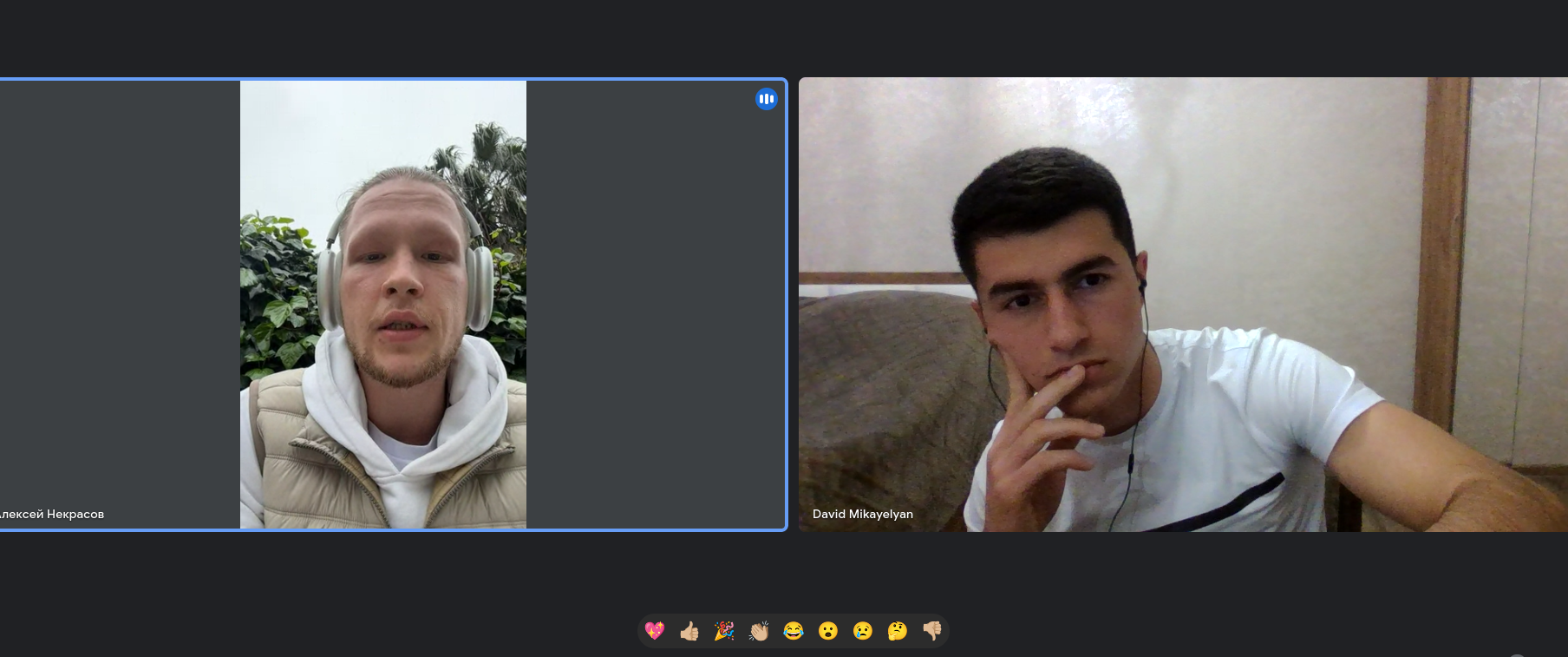 David on a video call with a producer